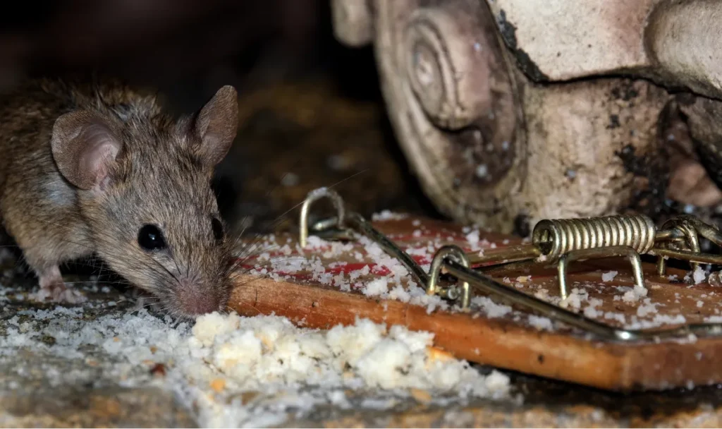 rat beside trap